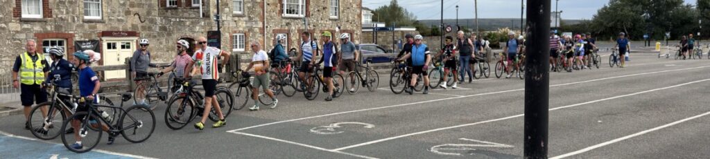 Cyclists en route to Lymington