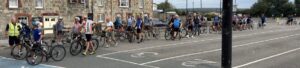Cyclists en route to Lymington